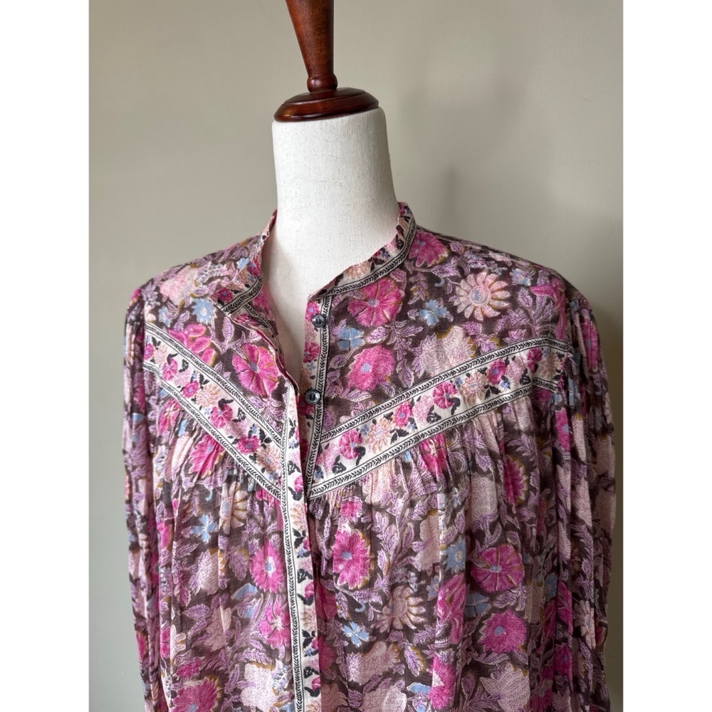 Isabel Marant Étoile Salika Floral Print Blouse Size 38 Medium - Picture 4 of 11
